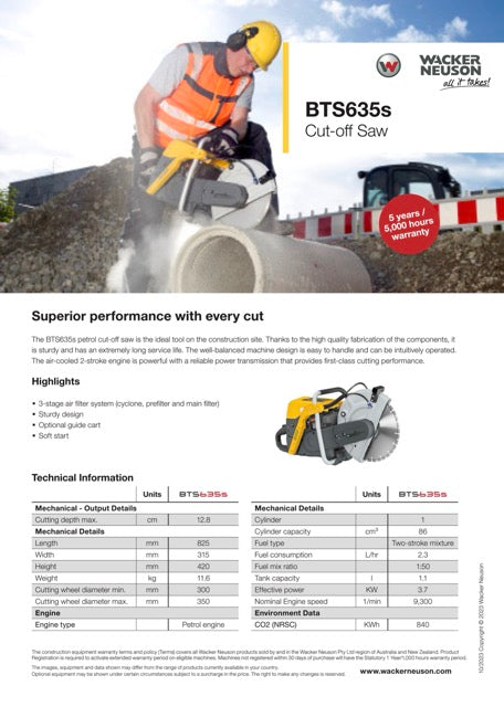 Wacker Neuson BTS635s Cut Off Saw