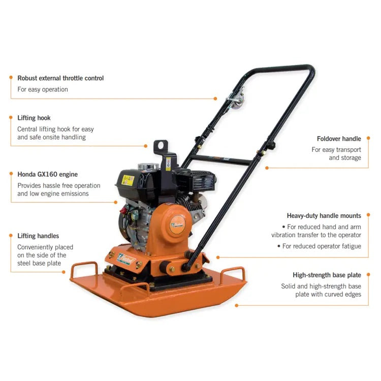 Flextool Forward Plate Compactor FCP-87B 87 kg - Honda 5.5 hp Petrol