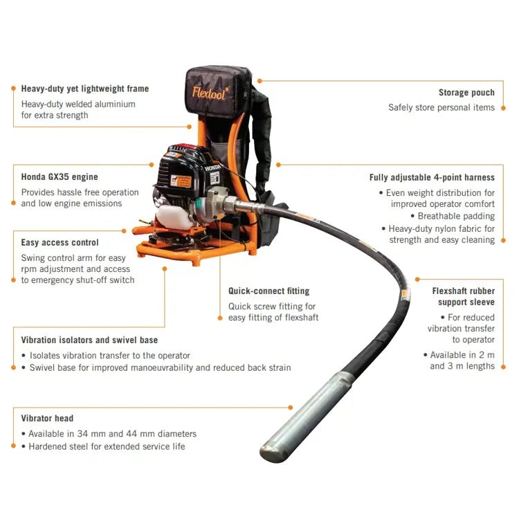 Flextool PortaVibe Backpack FVE-BP Honda 1.5 hp Petrol