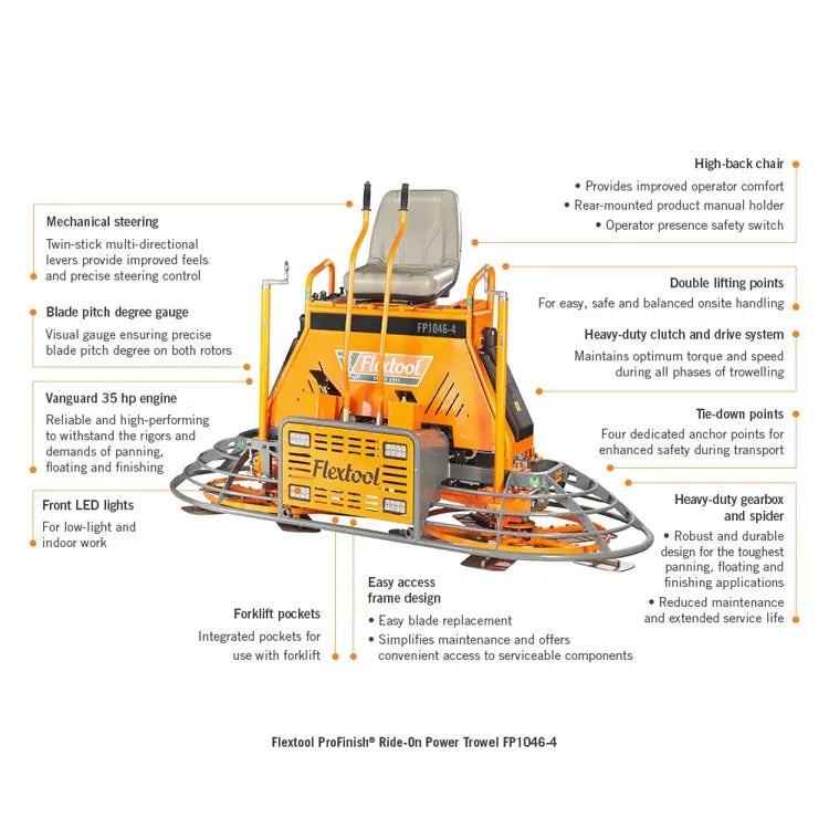 Flextool ProFinish Ride-On Power Trowel FP1046-4 46
