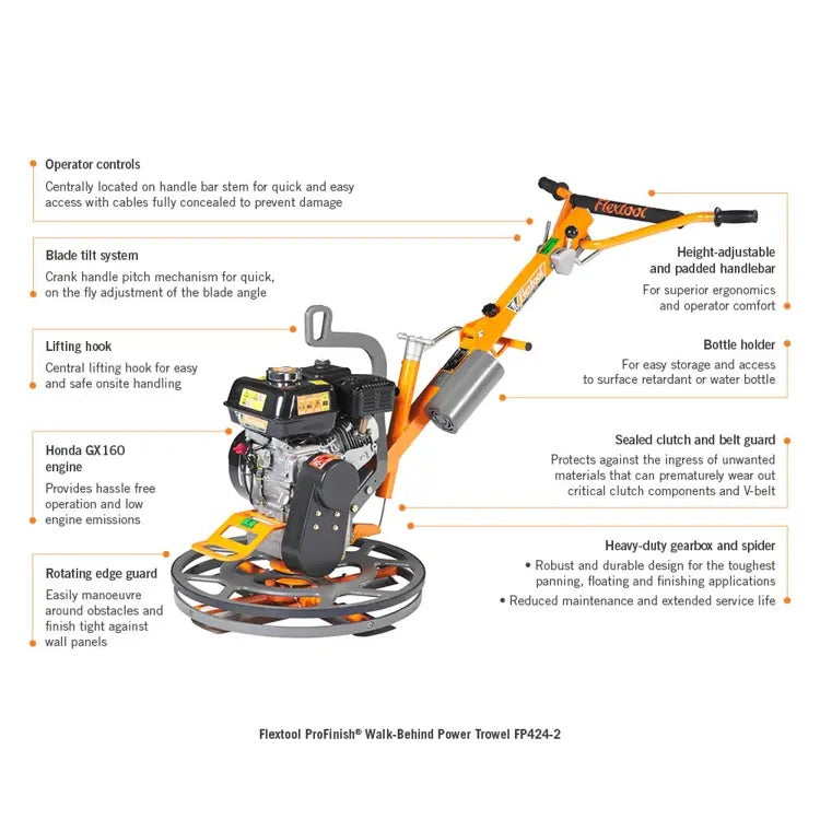Flextool ProFinish Walk-Behind Power Trowel FP424-2 24
