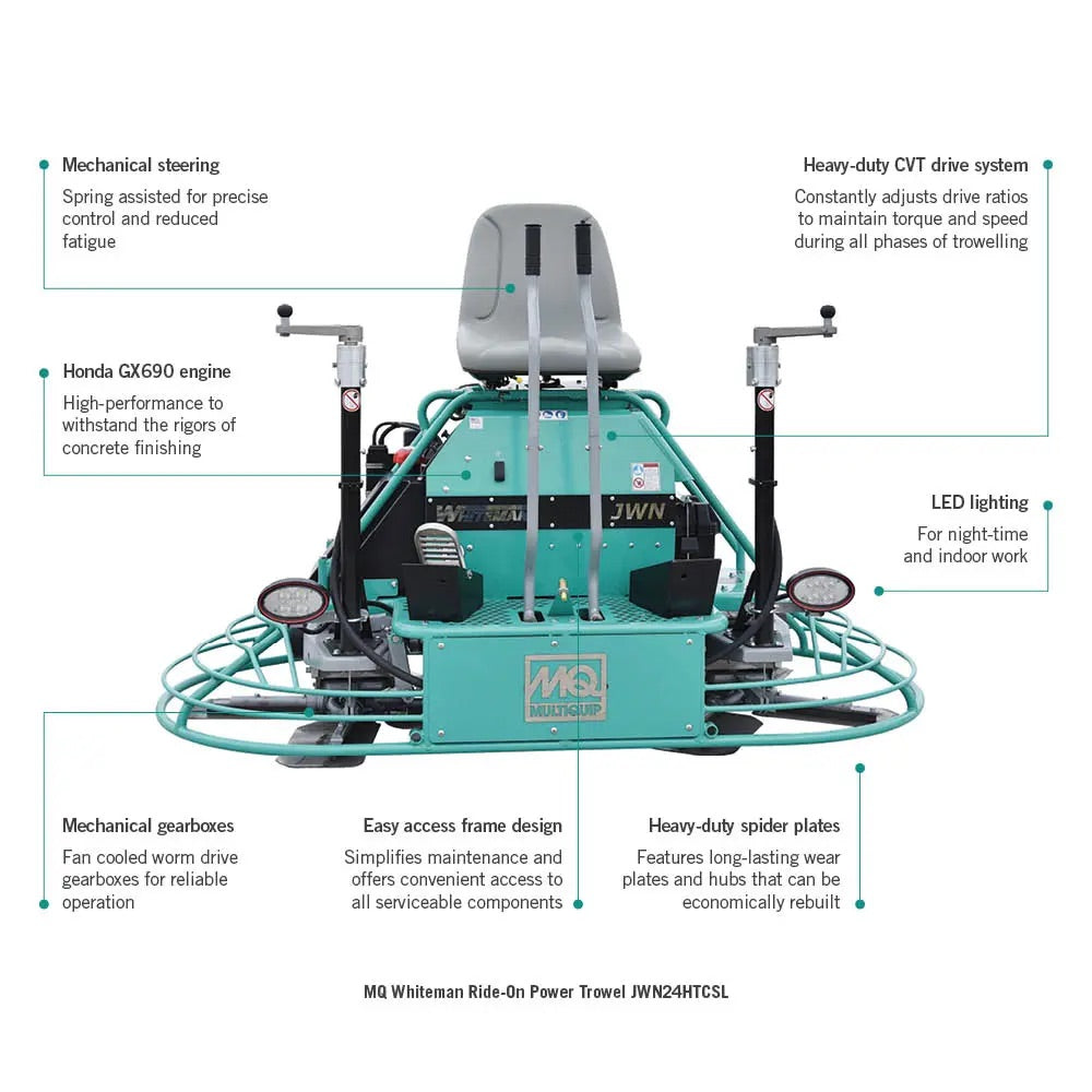 MQ Whiteman Ride-On Power Trowel JWN24HTCSL 36