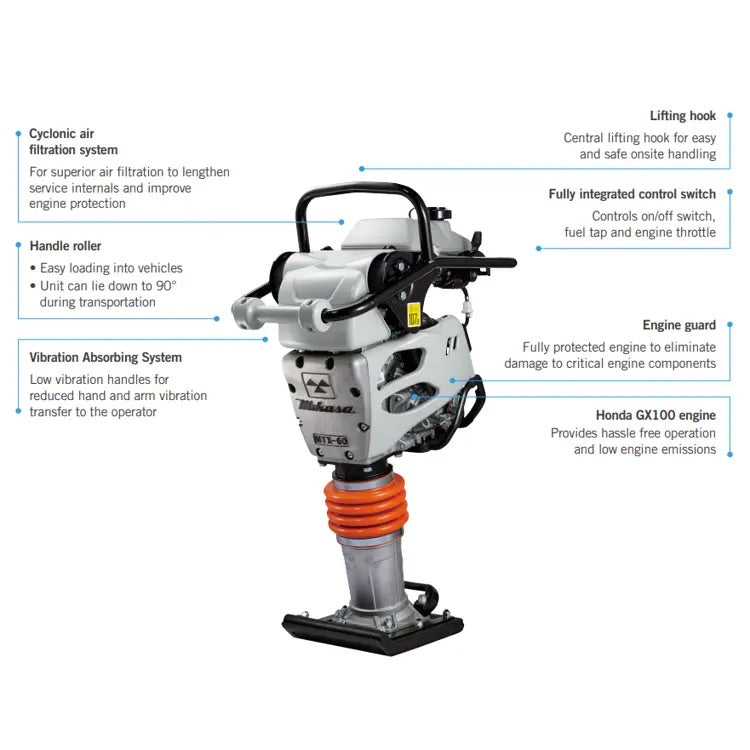 Mikasa Tamping Rammer MTX-60E 64 kg - Honda 3 hp Petrol