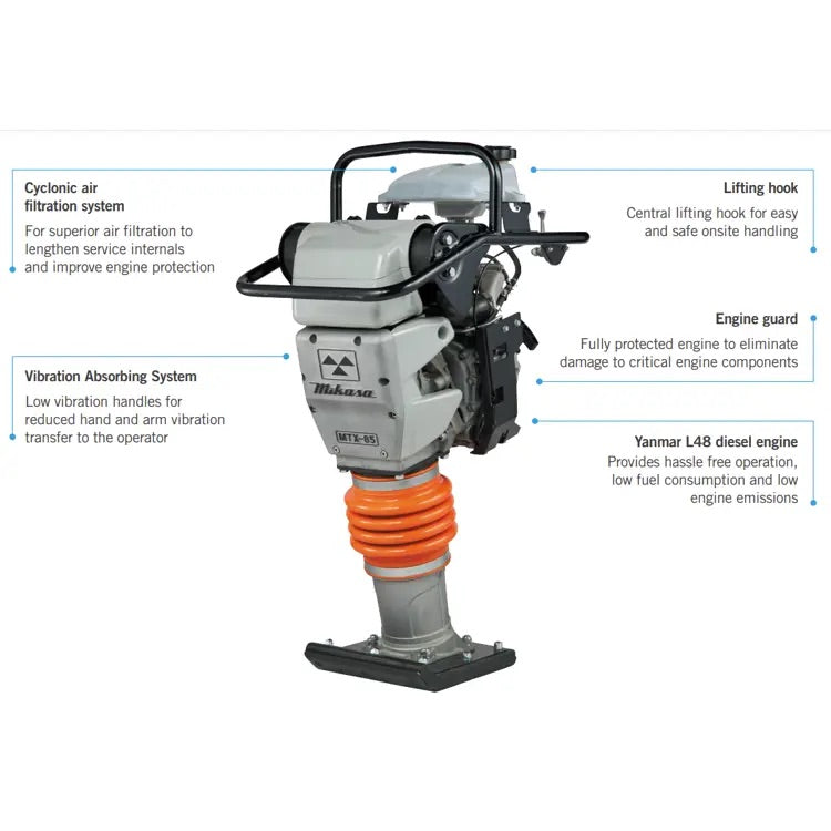 Mikasa Tamping Rammer MTX-85DYC 93 kg - Yanmar 4.7 hp Diesel