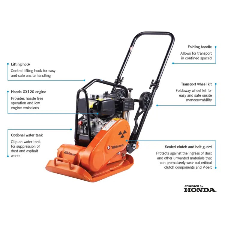 Mikasa Forward Plate Compactor MVC-F60H 73 kg - Honda 4.0 hp Petrol