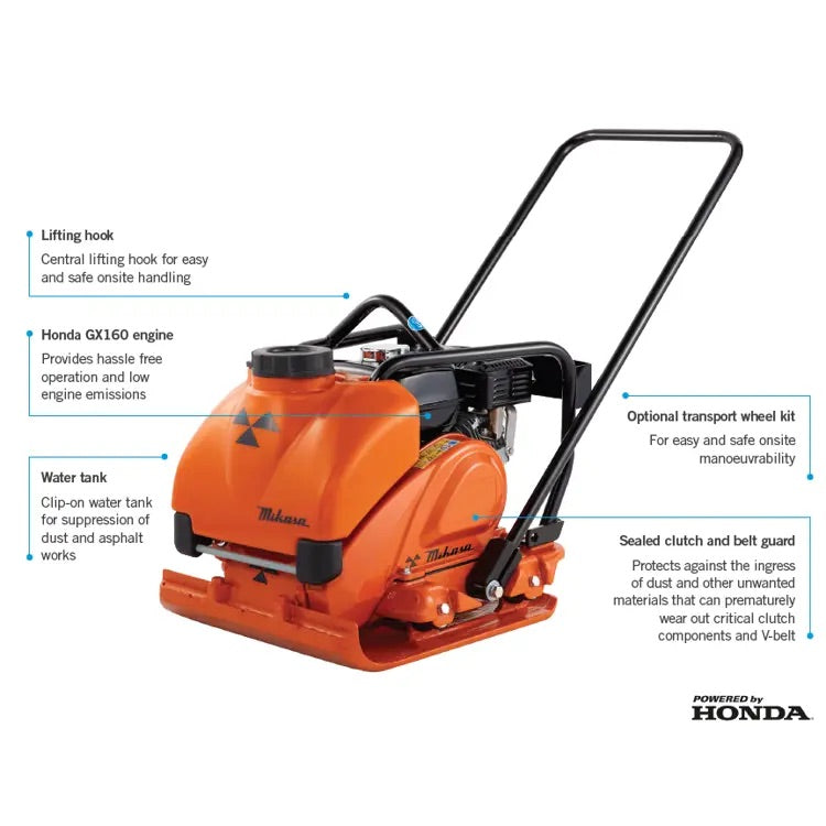 Mikasa Forward Plate Compactor MVC-T90H 91 kg - Honda 5.5 hp Petrol